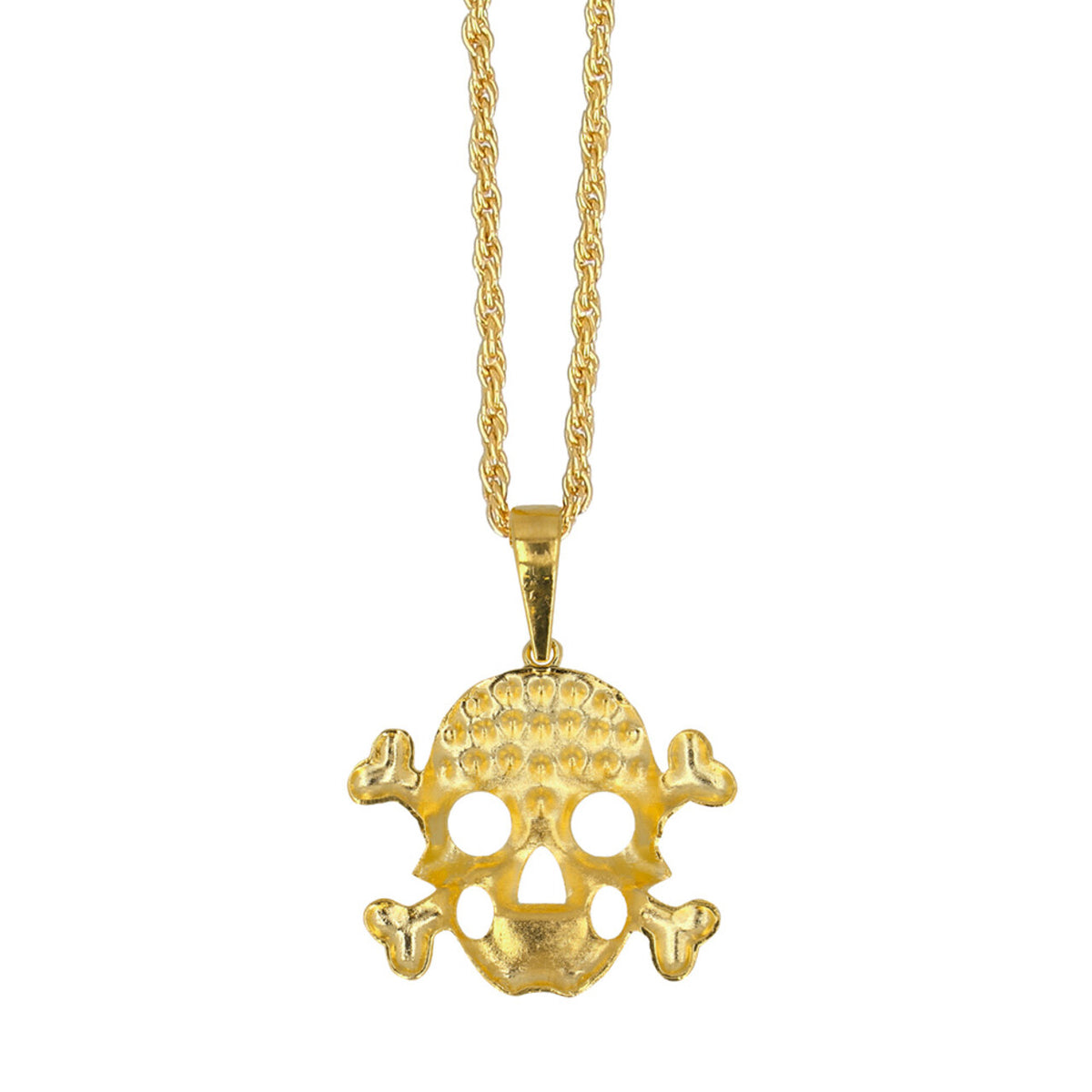 Op deze afbeelding zie je een Accessoires, van het merk Boland. Ketting Schedel Goud Met Glittersteentjes