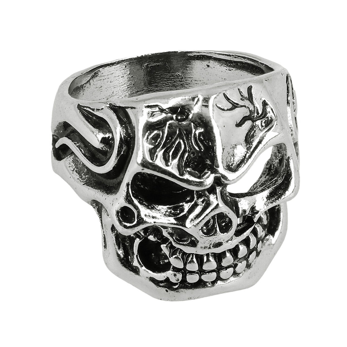 Op deze afbeelding zie je een Accessoires, van het merk Boland. Ring Mean Skull Face