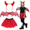 Ensemble Enfant Diable Cornes Ailes Et Tutu Costume