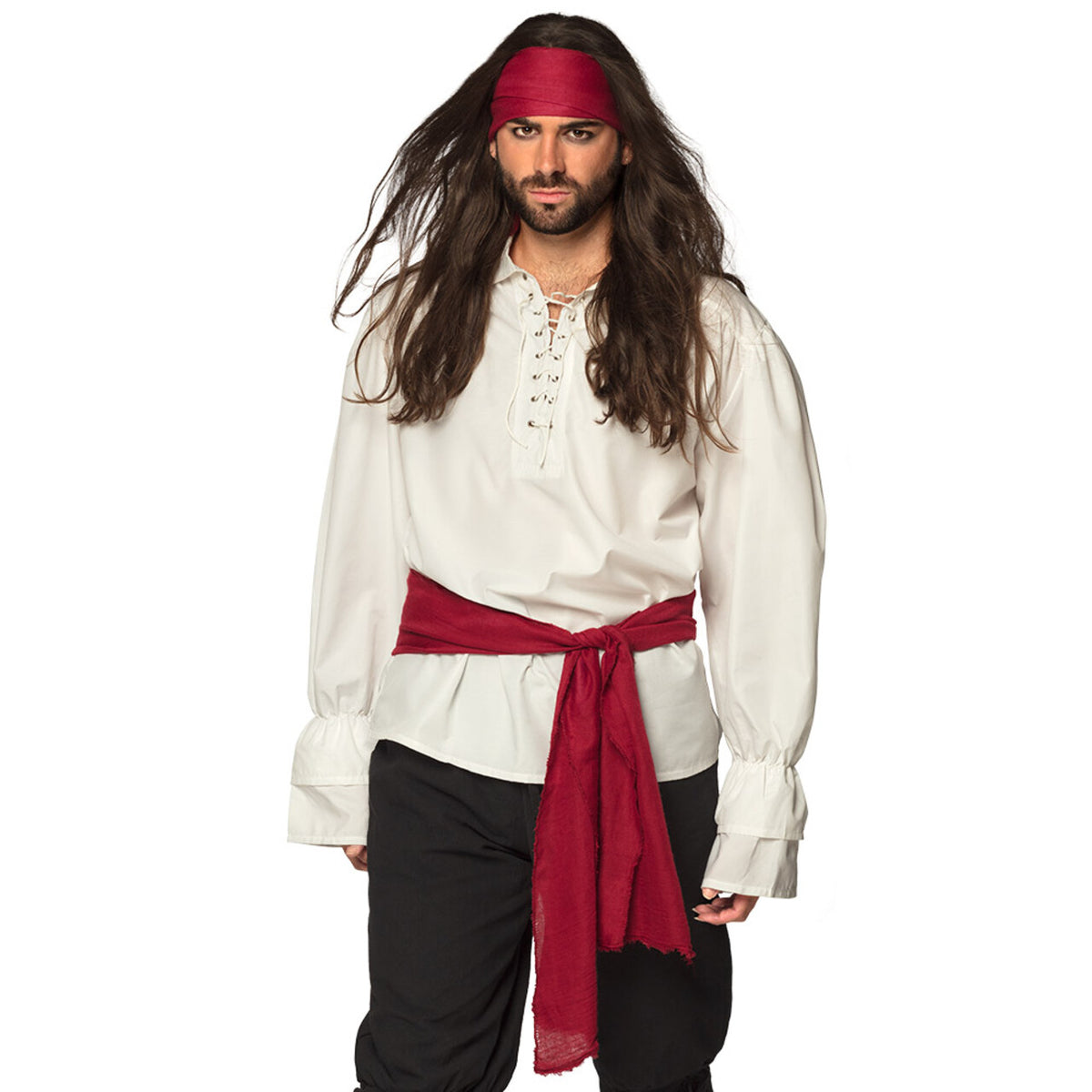 Op deze afbeelding zie je een Accessoires, van het merk Boland. Set Piraat Rood (Hoofdband En Sjerp)