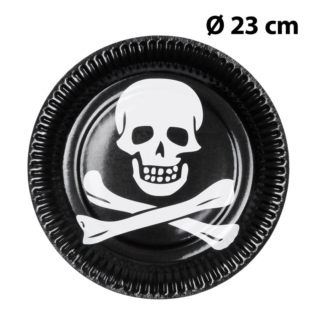 Op deze afbeelding zie je een Decoratie, van het merk Boland. Piraten Classic Skull Bordjes 10 Stuks