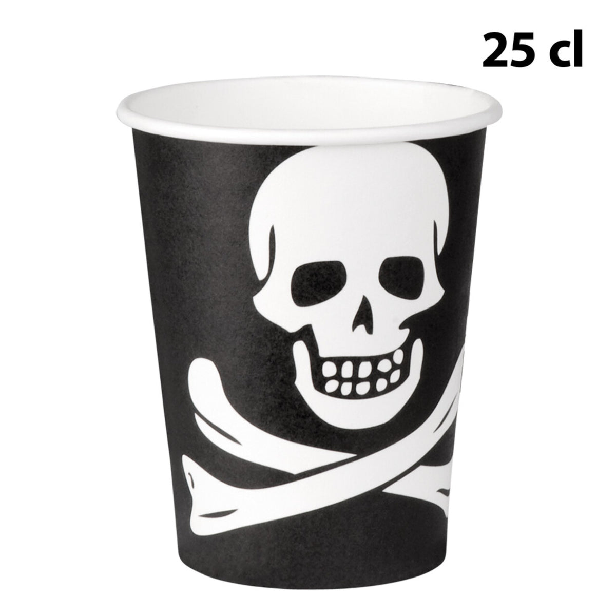 Op deze afbeelding zie je een Decoratie, van het merk Boland. Piraten Classic Skull Bekertjes 10 Stuks