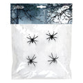 Toile Daraignée Avec 4 Araignées 60 Grammes Blanc