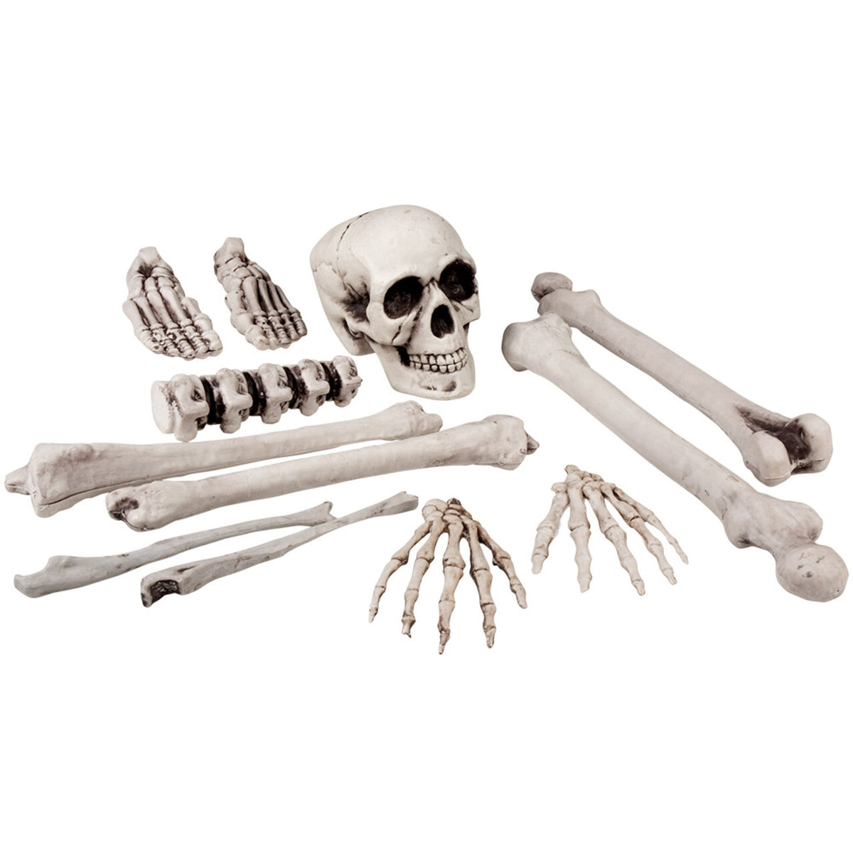 Op deze afbeelding zie je een Decoratie, van het merk Boland. Set 12 Stuks Doodshoofd En Beenderen