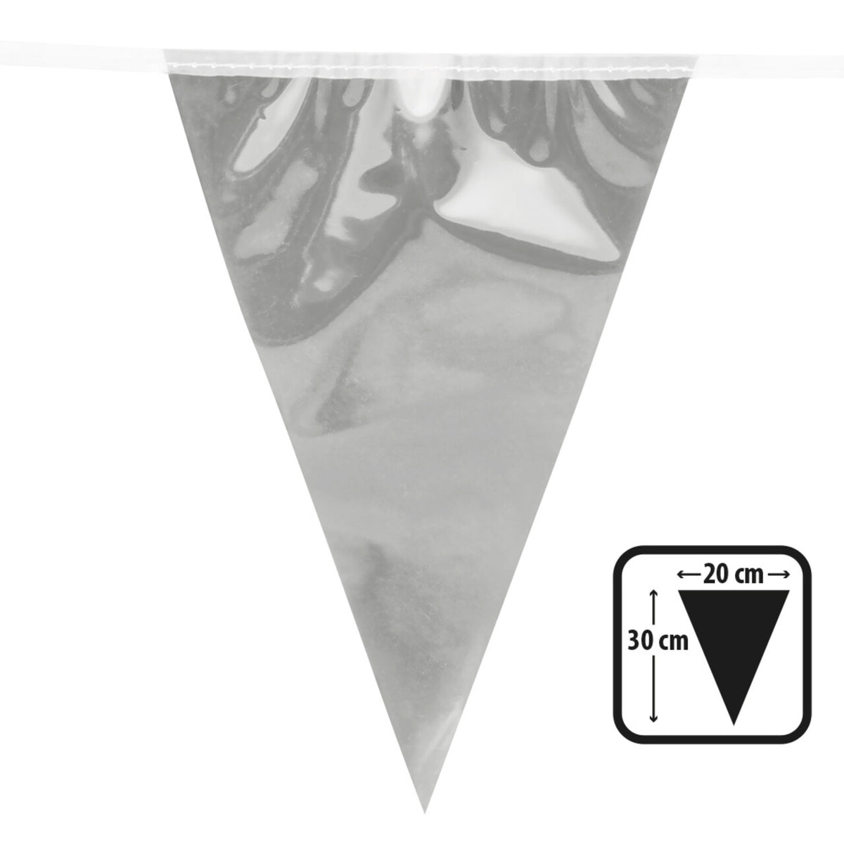 Op deze afbeelding zie je een Decoratie, van het merk Boland. Perfect Silver Party Metallic Vlaggenlijn Zilver