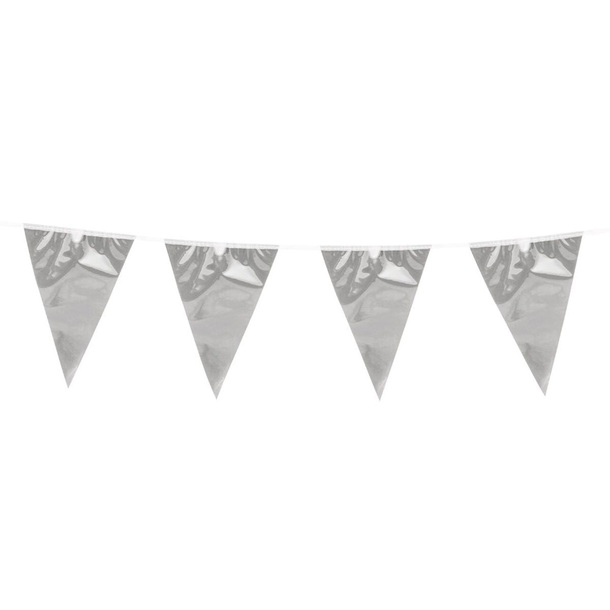 Op deze afbeelding zie je een Decoratie, van het merk Boland. Perfect Silver Party Metallic Vlaggenlijn Zilver
