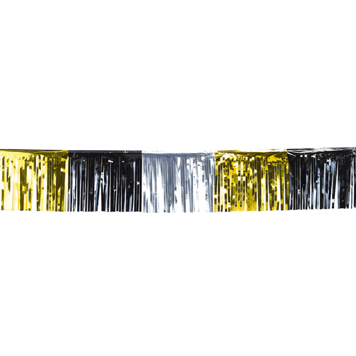 Op deze afbeelding zie je een Decoratie, van het merk Boland. Metallic Franje Slinger Goud / Zilver / Zwart