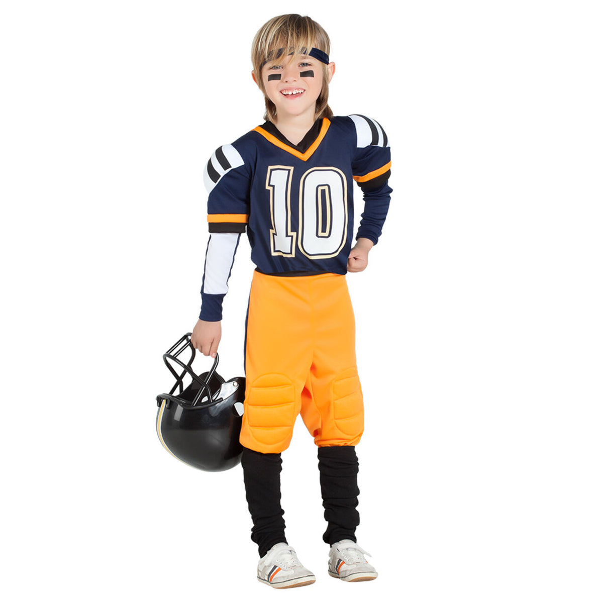 Op deze afbeelding zie je een Kostuums, van het merk Boland. American Footballer Jordan Ten Jongen Kostuum