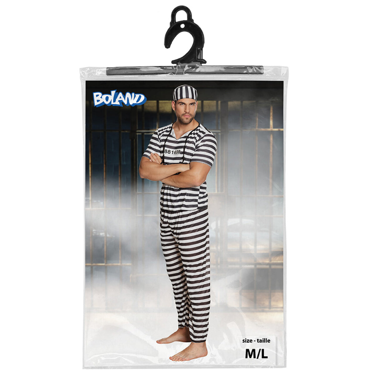 Op deze afbeelding zie je een Kostuums, van het merk Boland. Gevangene Oh Jay Crime Man Kostuum