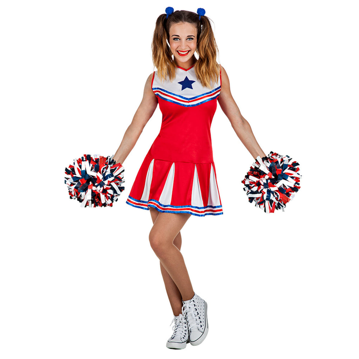 Op deze afbeelding zie je een Kostuums, van het merk Boland. Tienerkostuum Cheerleader Holly Meisje