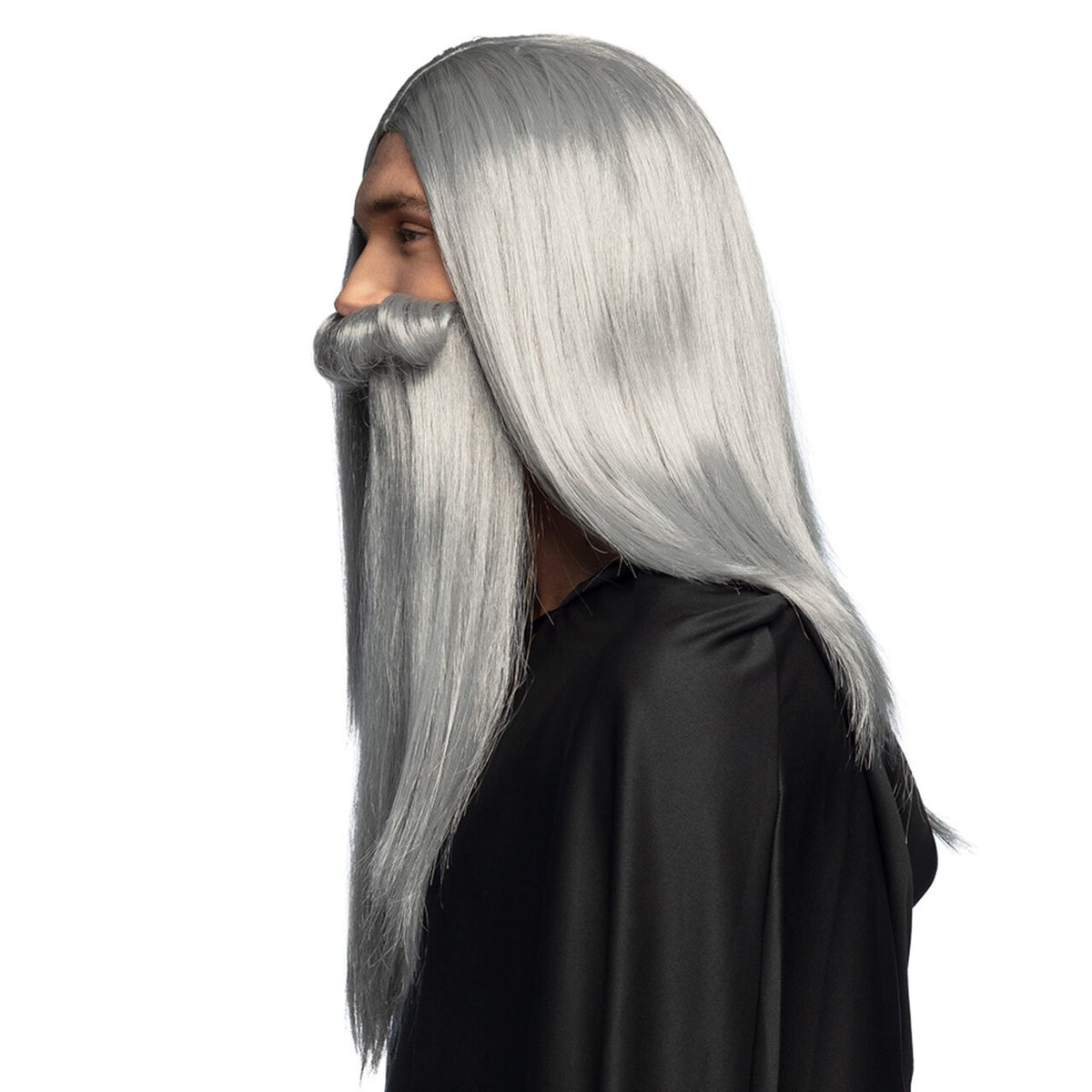 Op deze afbeelding zie je een Accessoires, van het merk Boland. Pruik Merlin De Magiër Met Baard