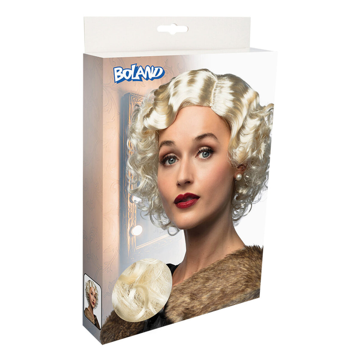 Op deze afbeelding zie je een Accessoires, van het merk Boland. Pruik Jaren 20 Helen Highblond