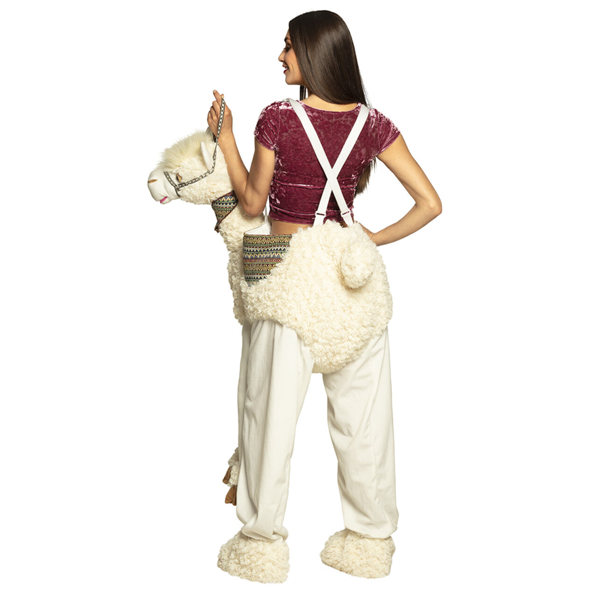 Op deze afbeelding zie je een Kostuums, van het merk Boland. Op De Rug Van Een Alpaca Kostuum