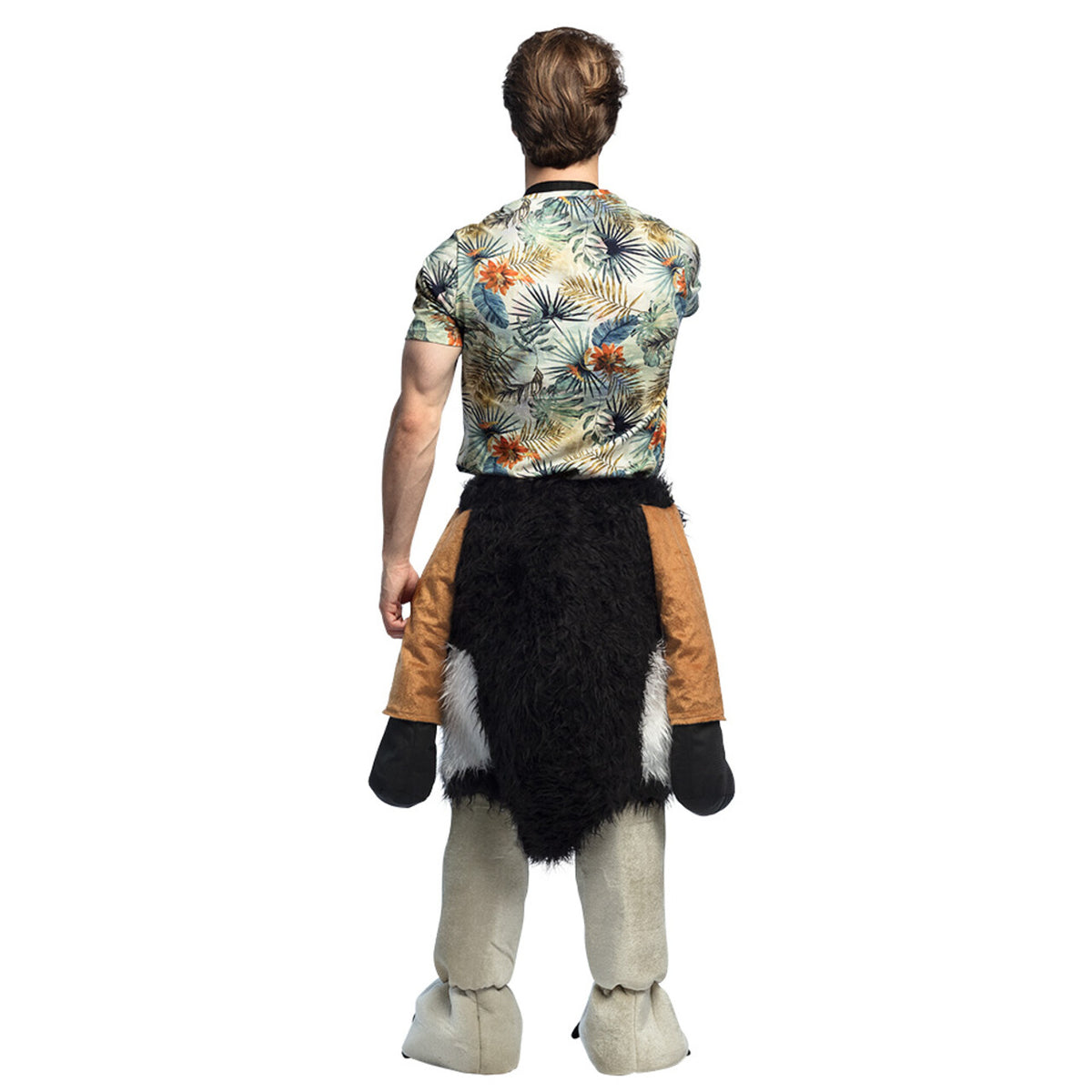 Op deze afbeelding zie je een Kostuums, van het merk Boland. Op De Rug Van Een Dolle Struisvogel Kostuum