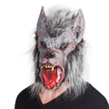Masque De Tête De Loup-Garou En Latex Avec Cheveux