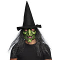 Masque En Latex Sorcière Lucinda Avec Cheveux Et Chapeau De Sorcière