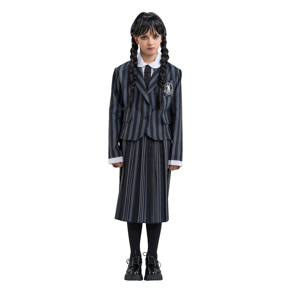 Op deze afbeelding zie je een Kostuums, van het merk Chaks. Wednesday™ School Uniform Nevermore Meisje Kostuum