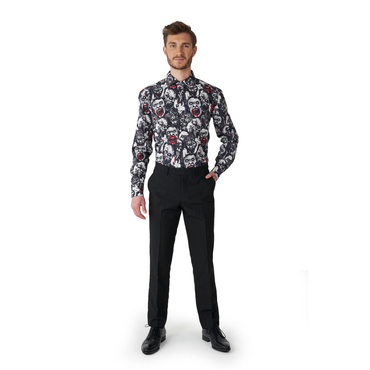 Op deze afbeelding zie je een Kostuums, van het merk Opposuits. Hungry Zombie Characters Man