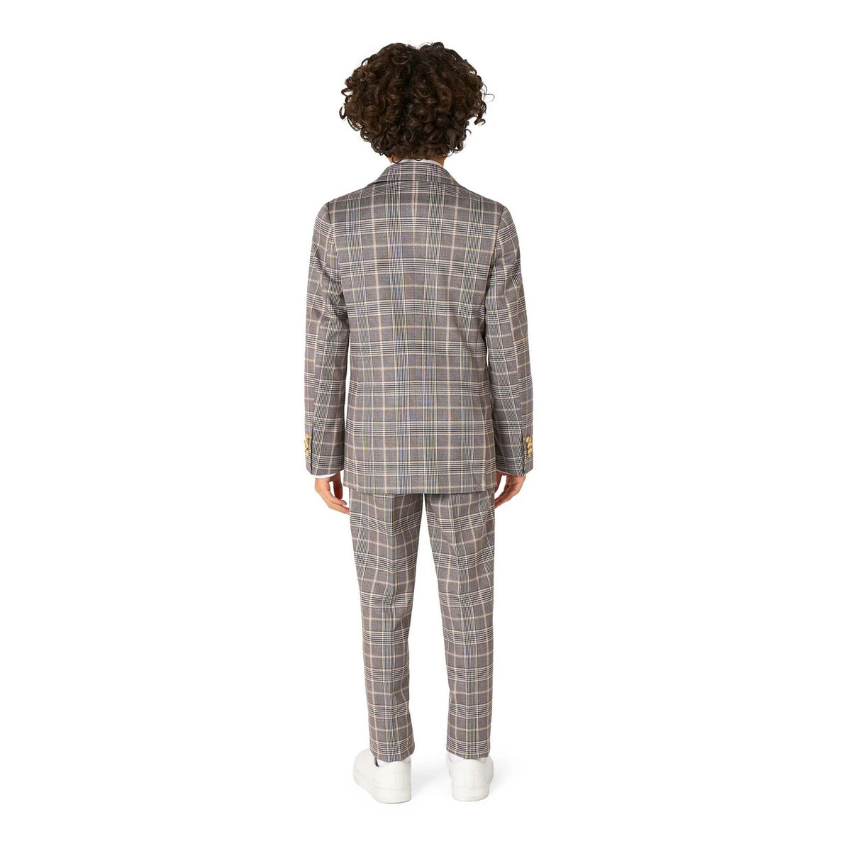 Op deze afbeelding zie je een Kostuums, van het merk Opposuits. Daily Checked Tan Jongen Kostuum