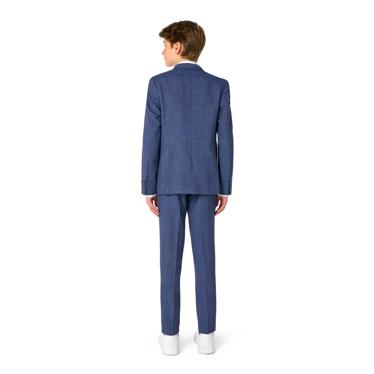 Op deze afbeelding zie je een Kostuums, van het merk Opposuits. Daily Checked Navy Jongen Kostuum
