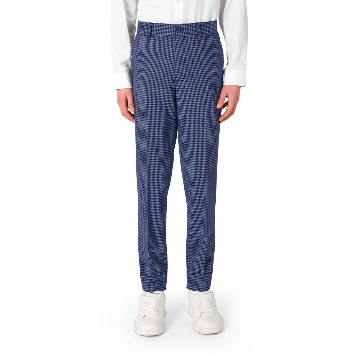 Op deze afbeelding zie je een Kostuums, van het merk Opposuits. Daily Checked Navy Jongen Kostuum