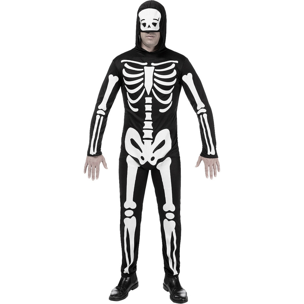 Op deze afbeelding zie je een Kostuums, van het merk Funidelia. Wandelend Skelet Onesie Man Kostuum