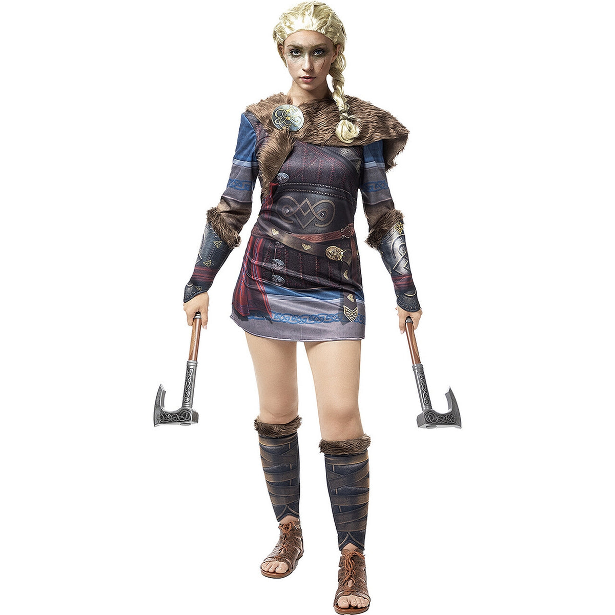 Op deze afbeelding zie je een Kostuums, van het merk Funidelia. Assassins Creed Valhalla De Onverschrokken Krijger Vrouw Kostuum