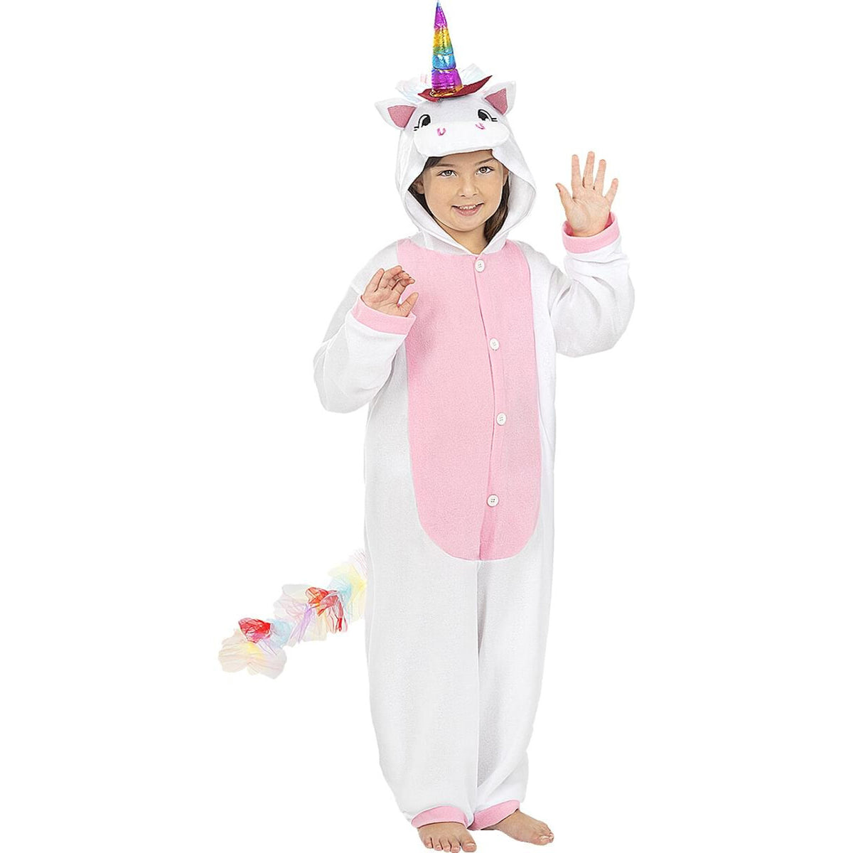 Op deze afbeelding zie je een Kostuums, van het merk Funidelia. Fantasie Eenhoorn Onesie Meisje Kostuum