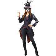 Op deze afbeelding zie je een Kostuums, van het merk Funidelia. Voodoo Skeleton Lady Vrouw Kostuum