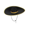 Chapeau Mariachi Noir Bordure Dorée