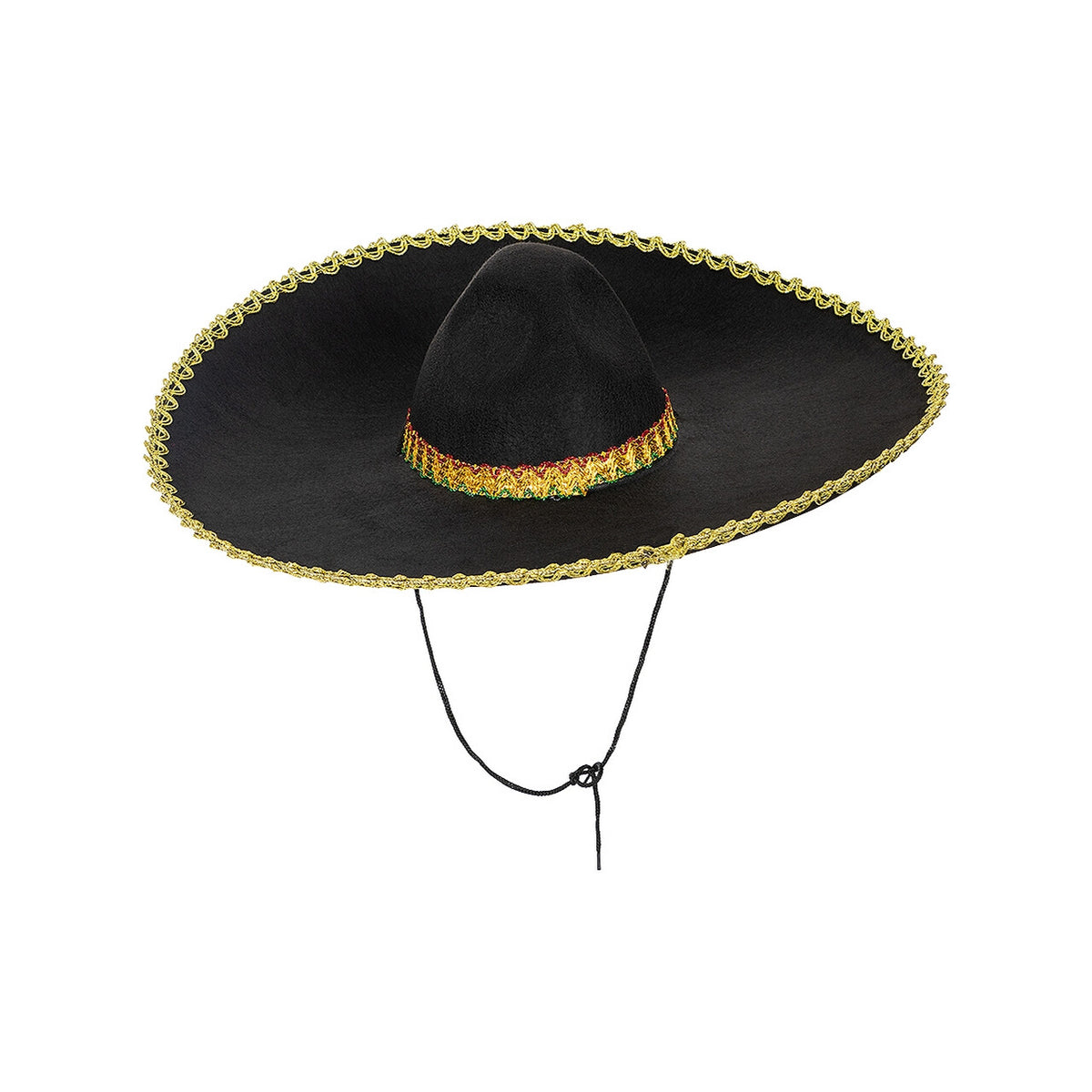 Op deze afbeelding zie je een Accessoires, van het merk Funidelia. Mariachi Hoed Zwart Met Gouden Rand