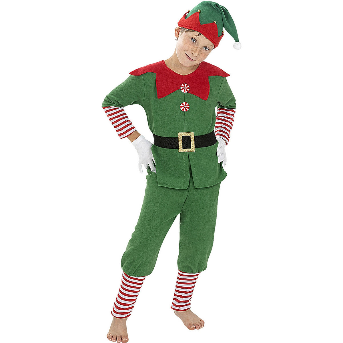 Op deze afbeelding zie je een Kostuums, van het merk Funidelia. Winter Kersthulp Elf Evert Jongen Kostuum