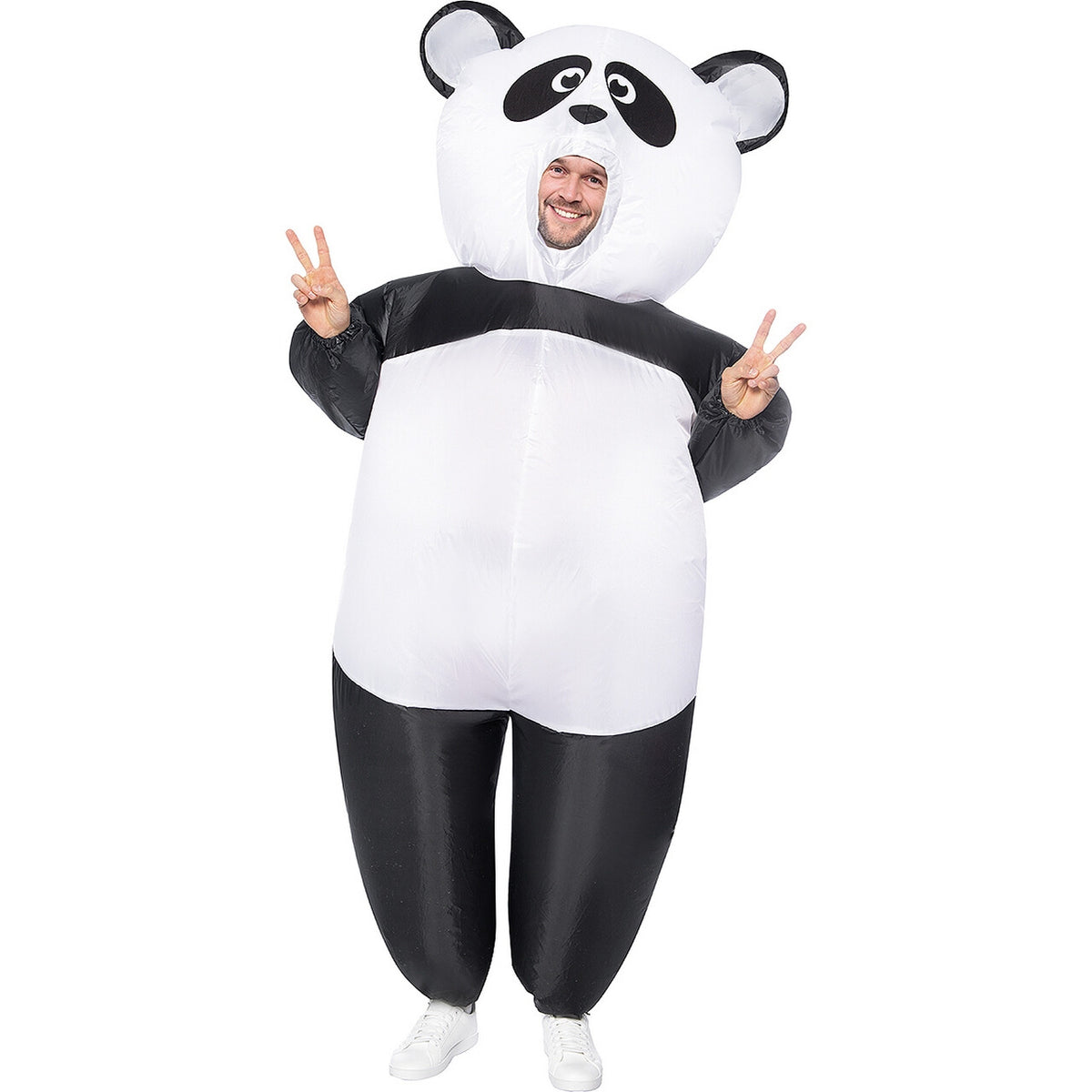 Op deze afbeelding zie je een Kostuums, van het merk Funidelia. Opblaasbare Onhandige Panda Kostuum