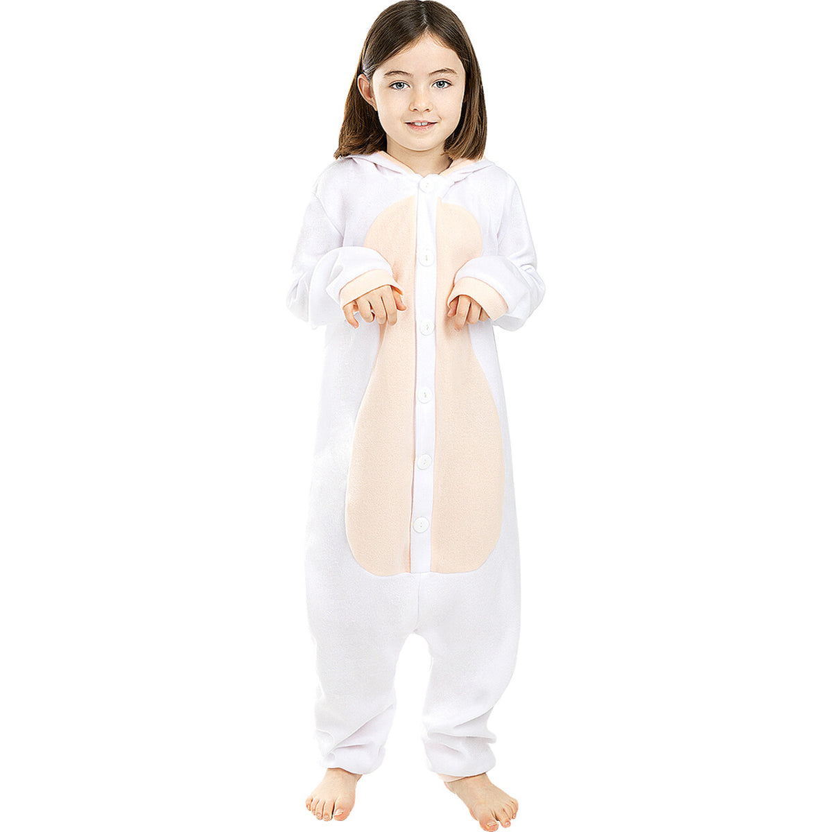 Op deze afbeelding zie je een Kostuums, van het merk Funidelia. Onesie Fluffy Konijn Kind Kostuum