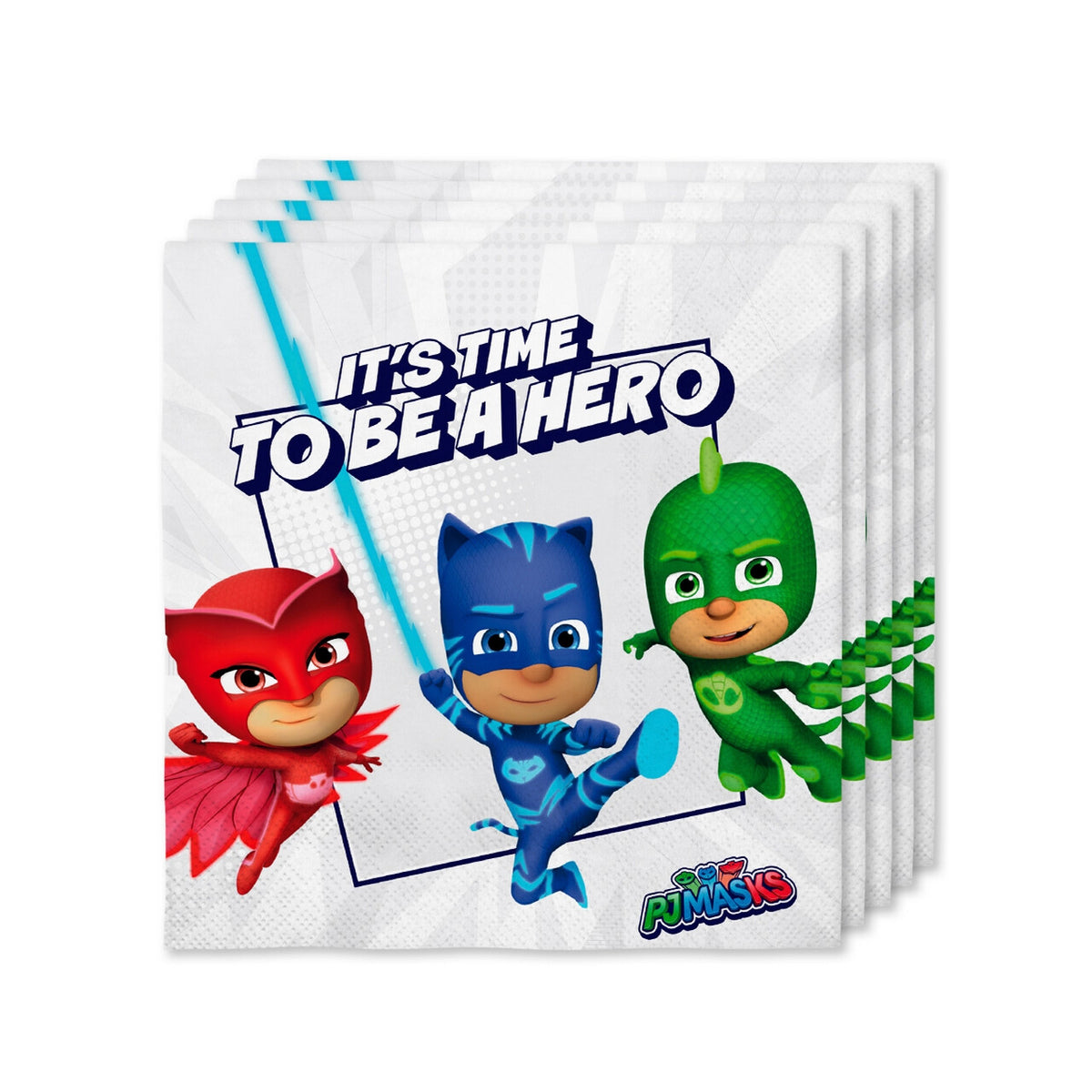 Op deze afbeelding zie je een Decoratie, van het merk Funidelia. 16 Pj Masks Servetten, 33 X 33cm