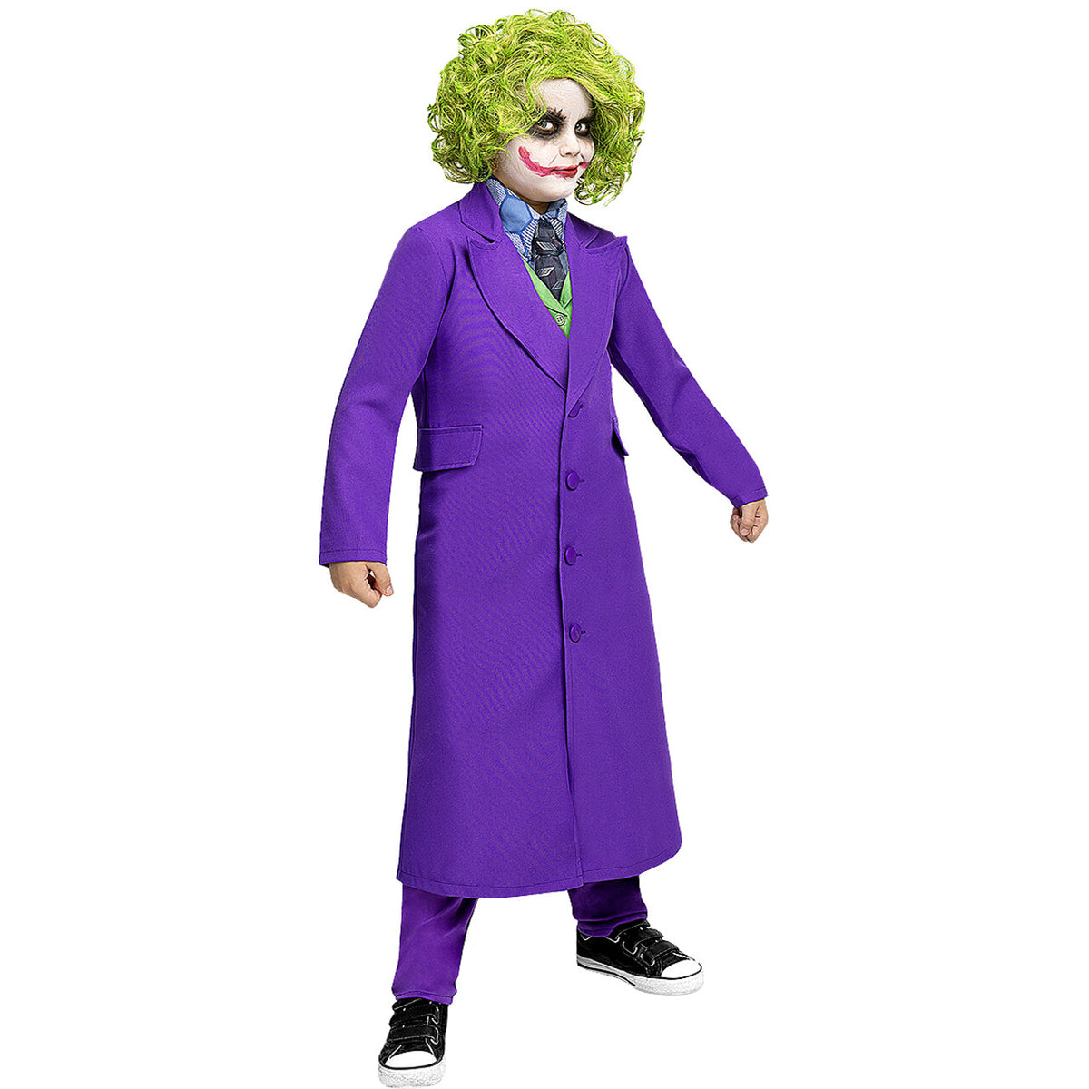 Op deze afbeelding zie je een Accessoires, van het merk Funidelia. Groene Joker Clown Pruik Kind