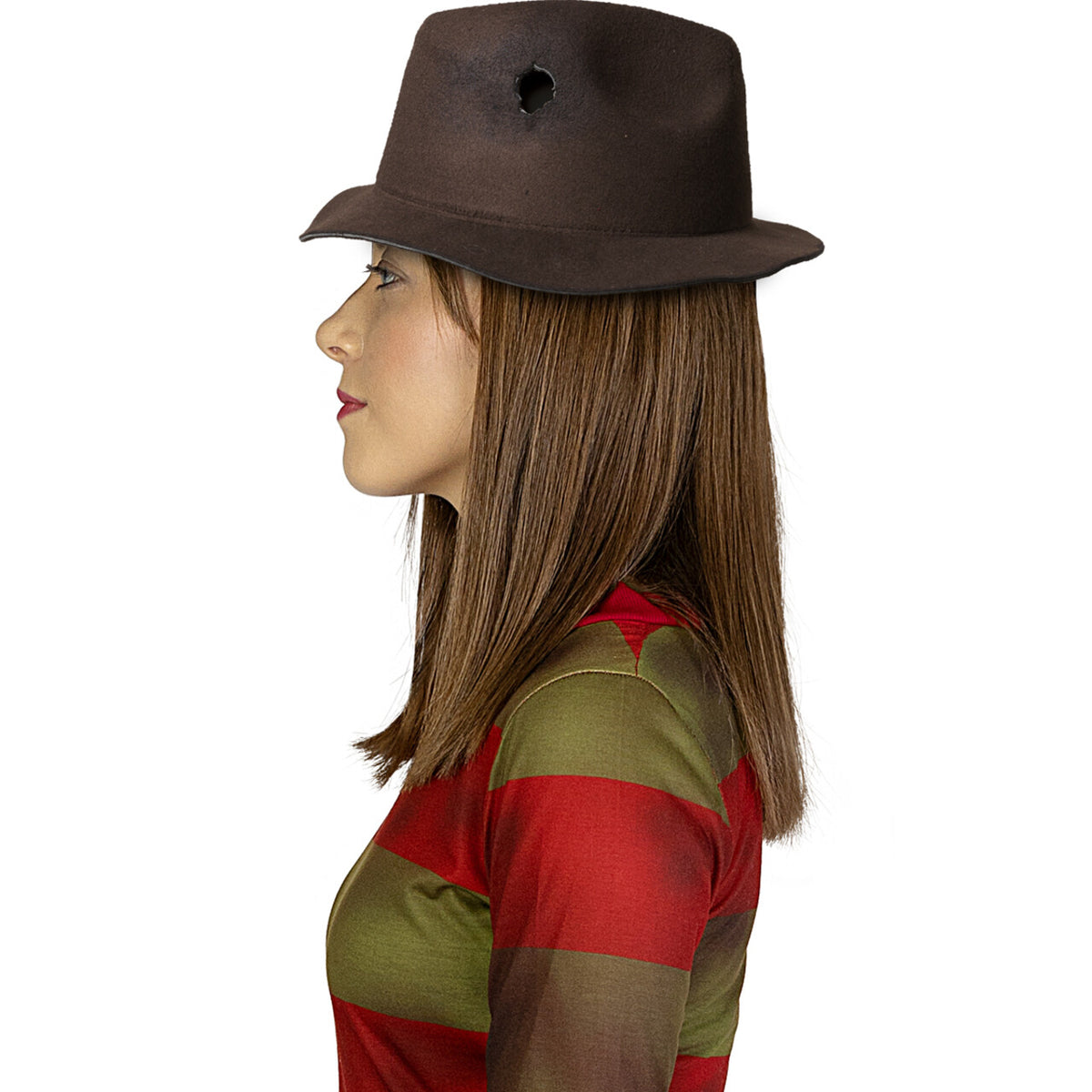 Op deze afbeelding zie je een Accessoires, van het merk Funidelia. Bruine Freddy Krueger Hoed Met Gat