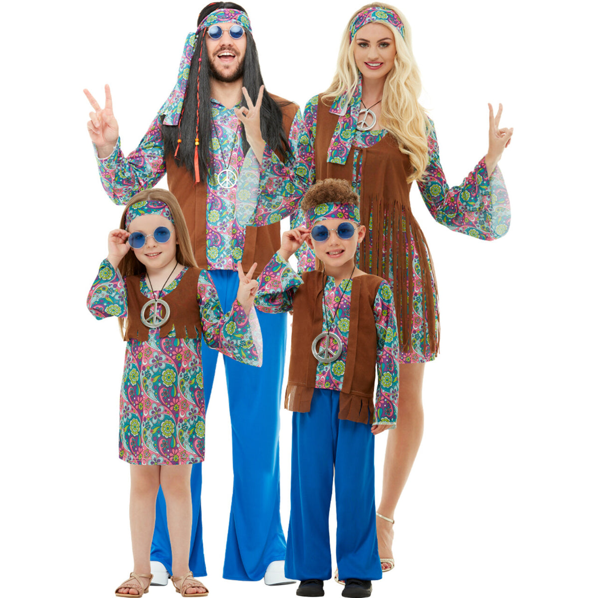 Op deze afbeelding zie je een Kostuums, van het merk Funidelia. Happy Hippie Kind Jongen Kostuum