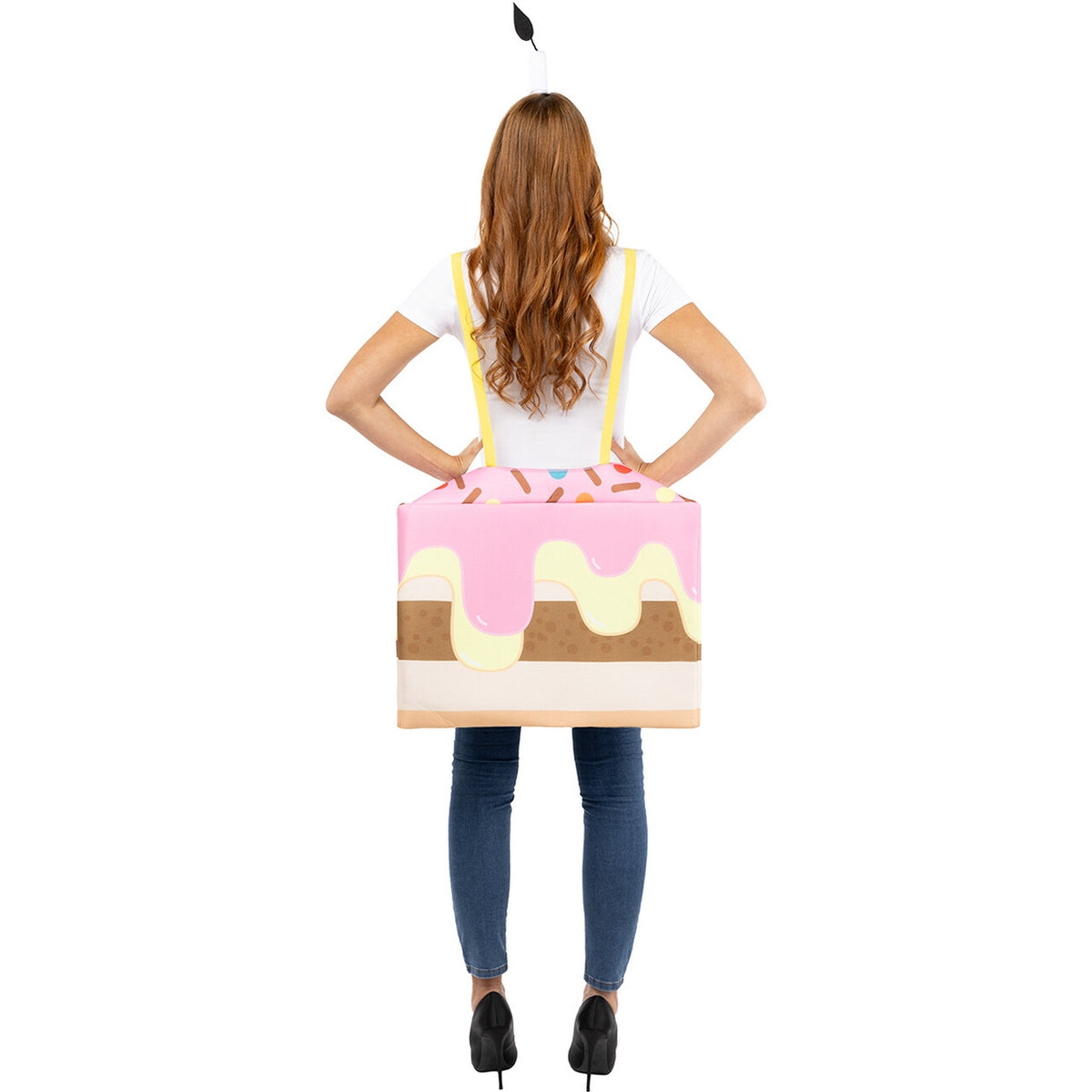 Op deze afbeelding zie je een Kostuums, van het merk Funidelia. Happy Birthday Cake Kostuum