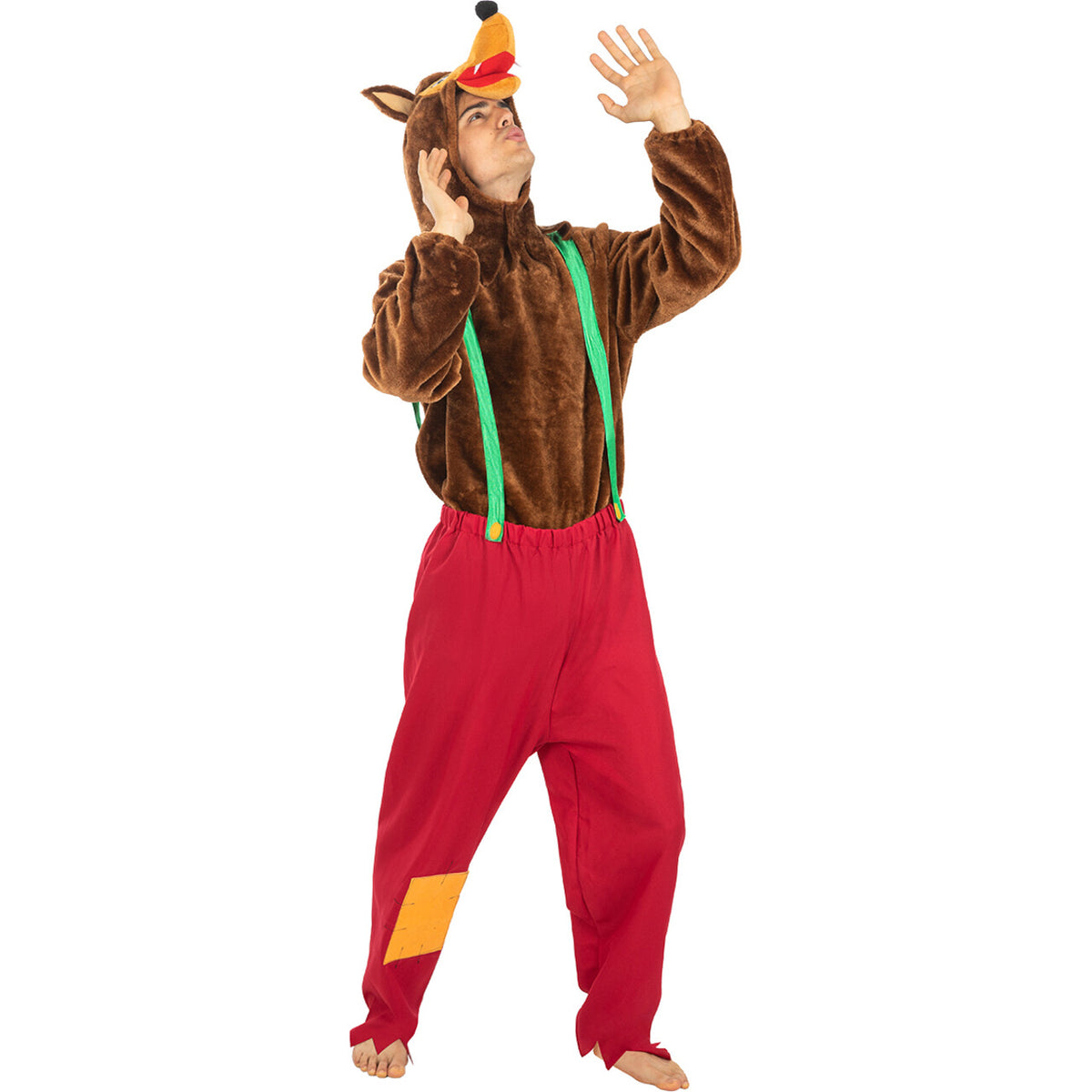 Op deze afbeelding zie je een Kostuums, van het merk Funidelia. Grote Boze Wolf Trek In 3 Biggetjes Man Kostuum