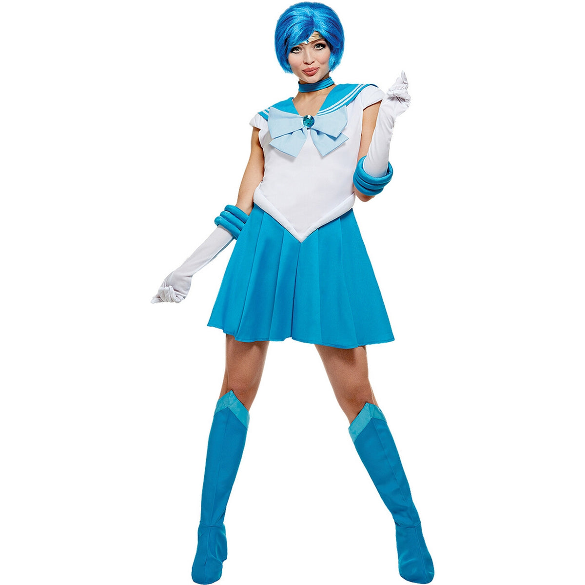 Op deze afbeelding zie je een Kostuums, van het merk Funidelia. Sailor Mercury Sailor Moon Vrouw Kostuum
