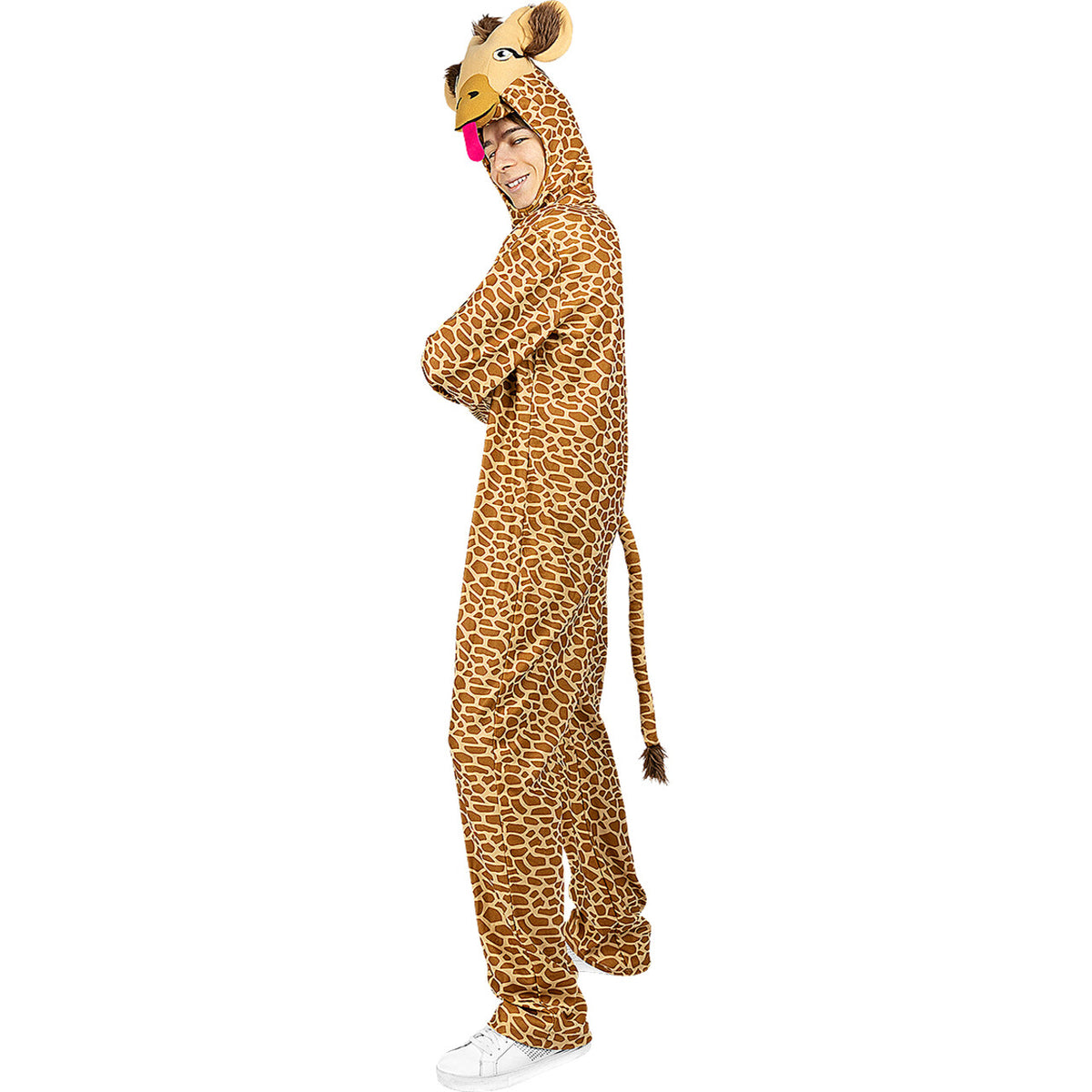 Op deze afbeelding zie je een Kostuums, van het merk Funidelia. Mega Relaxte Giraffe Onesie Kostuum