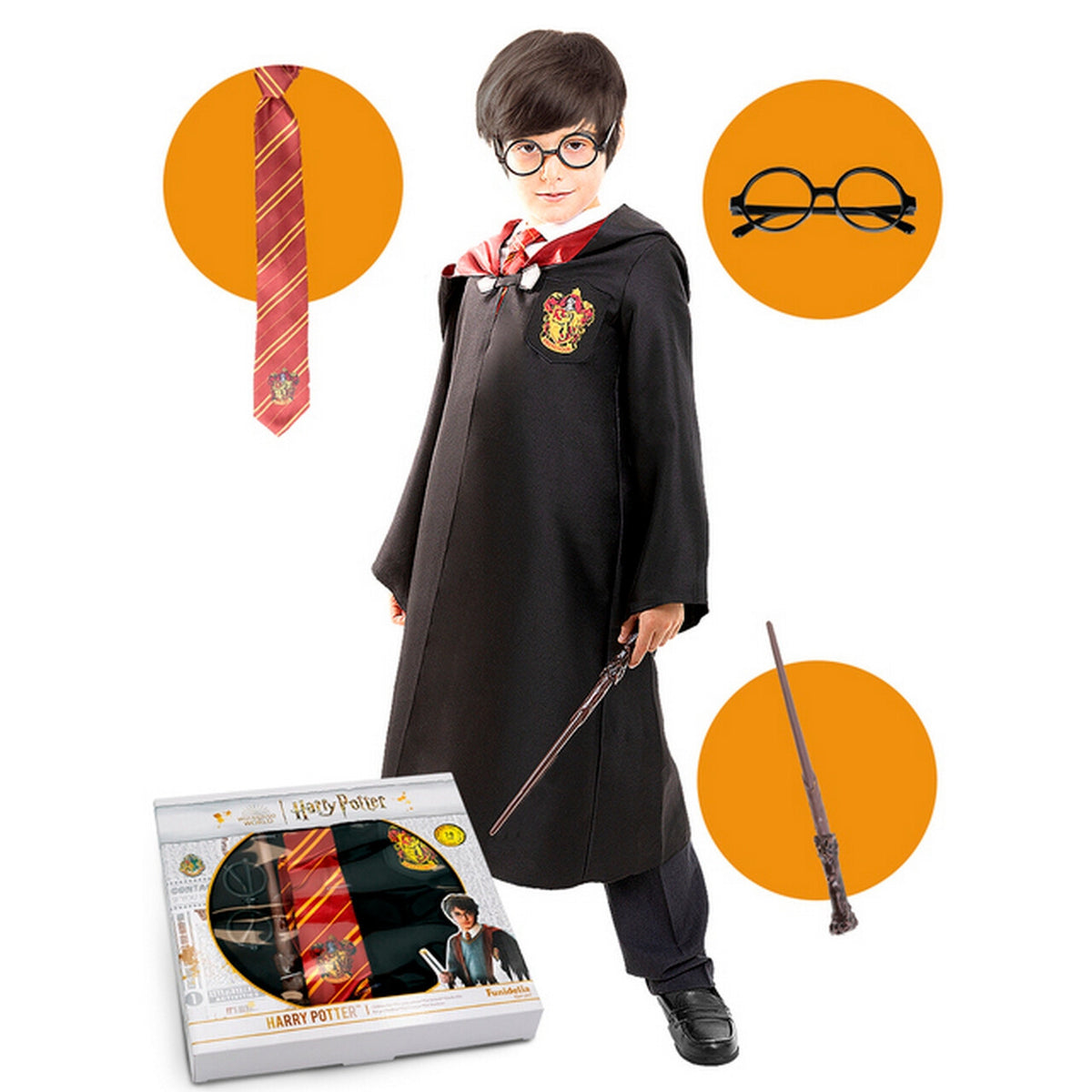 Op deze afbeelding zie je een Kostuums, van het merk Funidelia. Harry Potter™ Set Kind Kind Kostuum