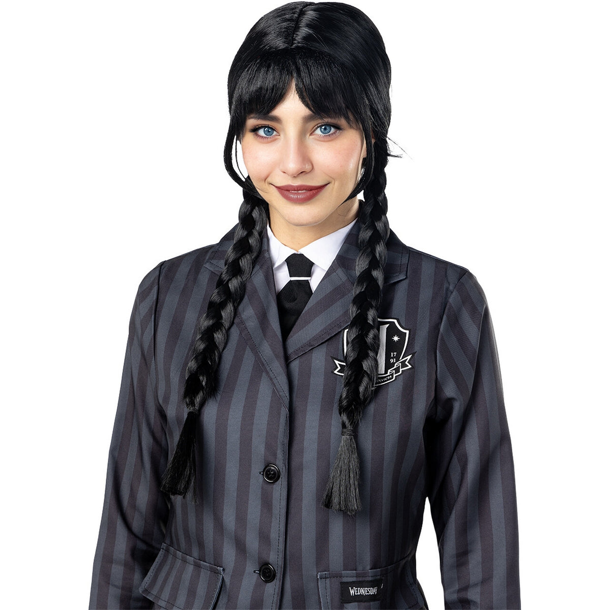Op deze afbeelding zie je een Accessoires, van het merk Funidelia. Wednesday™ Wig - Official Netflix™