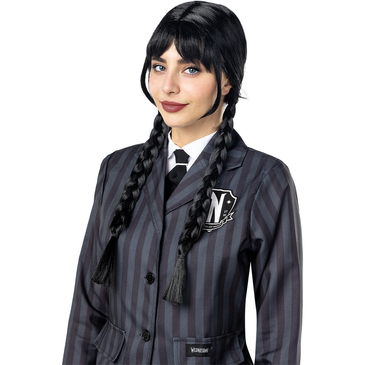 Op deze afbeelding zie je een Accessoires, van het merk Funidelia. Wednesday™ Wig - Official Netflix™