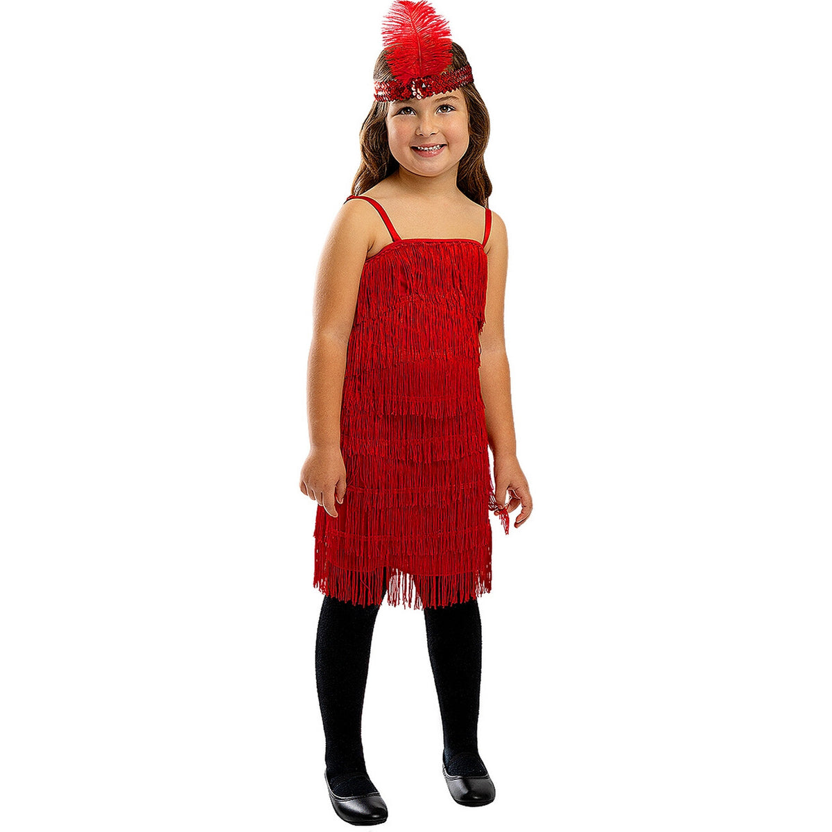 Op deze afbeelding zie je een Kostuums, van het merk Funidelia. Spetter Rode Flapper Jurk Meisje