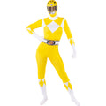 Gele Power Ranger™ Second Skin Vrouw Kostuum