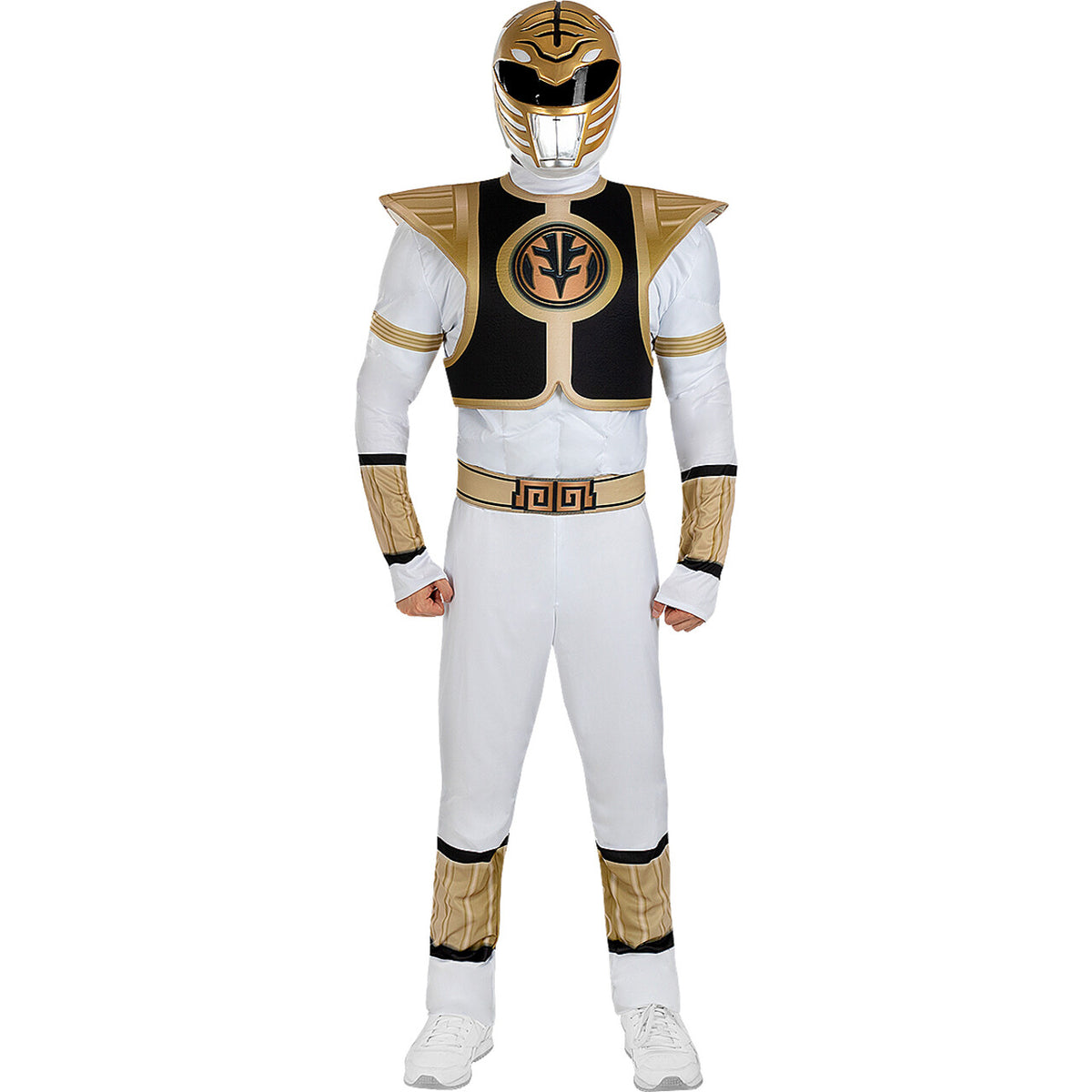 Op deze afbeelding zie je een Accessoires, van het merk Funidelia. Mighty Morphin White Power Ranger Helm