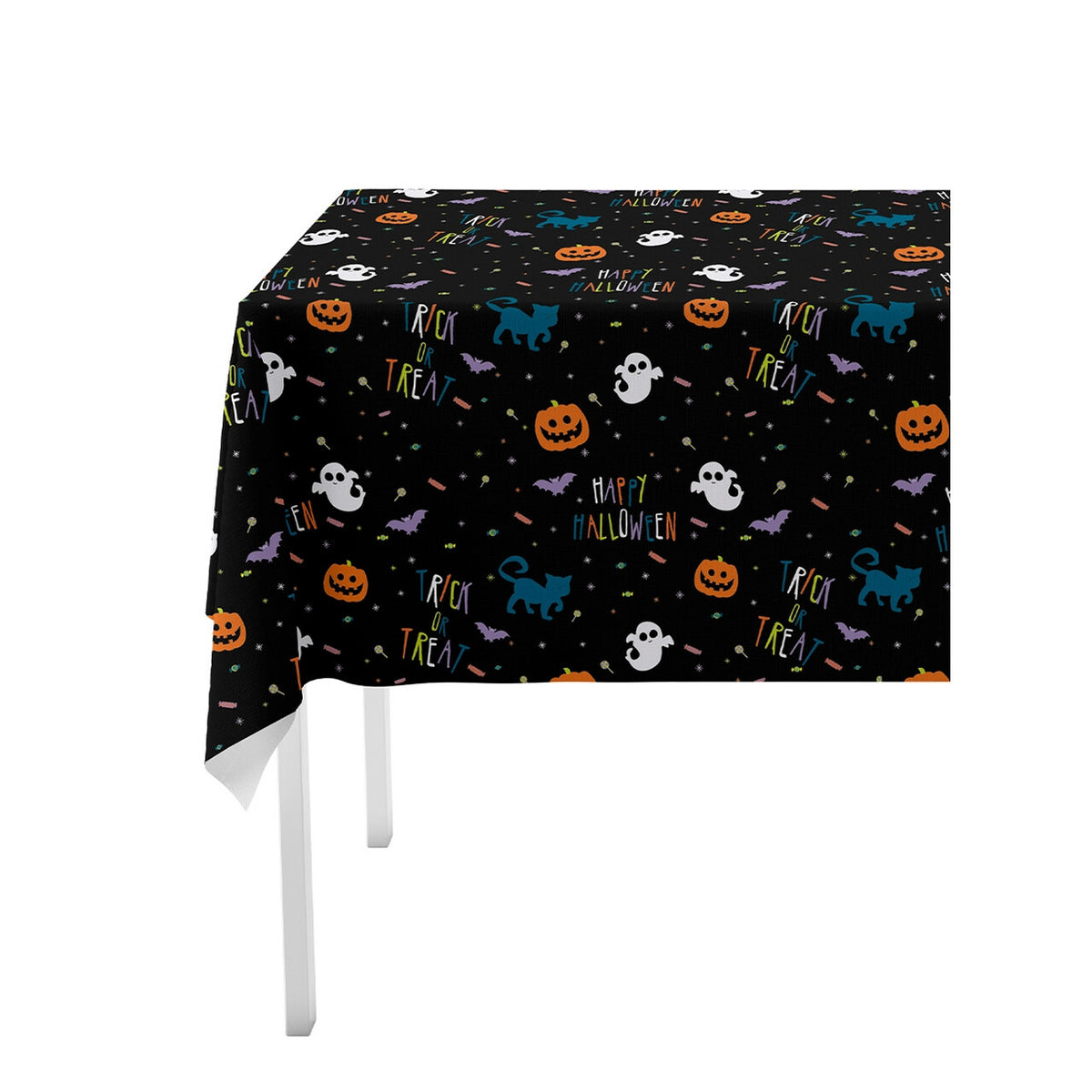 Op deze afbeelding zie je een Decoratie, van het merk Funidelia. Happy Halloween Tafelkleed 120 X 180cm
