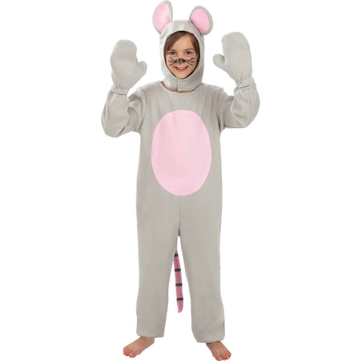 Op deze afbeelding zie je een Kostuums, van het merk Funidelia. Grijze Muis In Het Huis Onesie Kind Kostuum